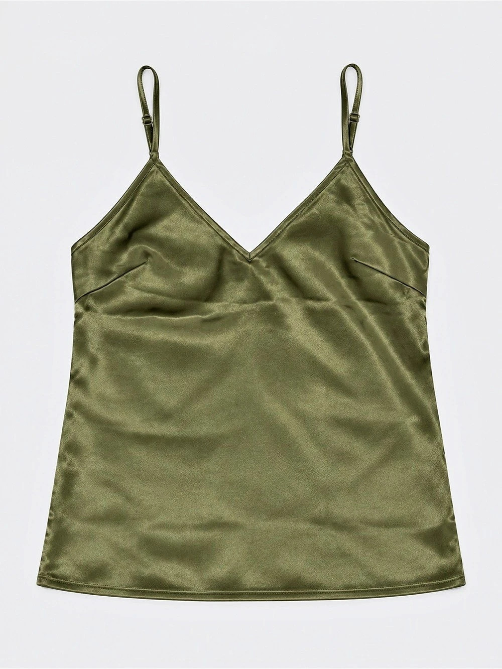 Parisian TP-13119 Satin-Feel Camisole in Green Size 10 Like New